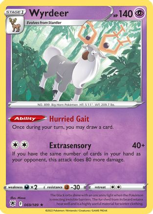 Image of Wyrdeer (069/189) (Theme Deck Exclusive) [Sword & Shield: Astral Radiance]