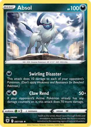 Image of Absol (097/189) (Theme Deck Exclusive) [Sword & Shield: Astral Radiance]