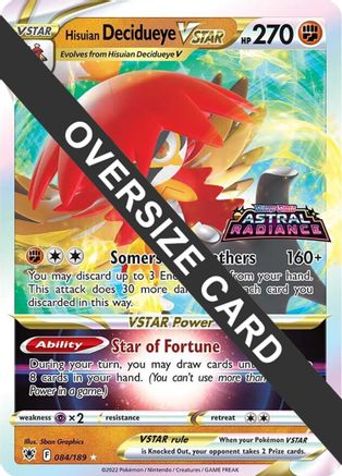 Image of Hisuian Decidueye VSTAR (084/189) (Jumbo Card) [Sword & Shield: Astral Radiance]