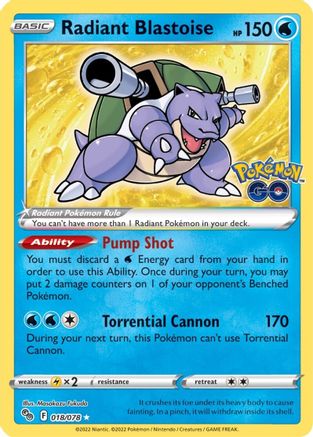 Image of Radiant Blastoise (018/078) [Pokémon GO]