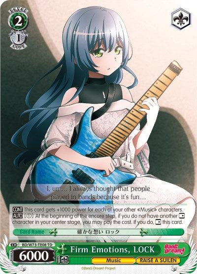 Image of Firm Emotions, LOCK (BD/W73-TE08 TD) [BanG Dream! Vol.2]