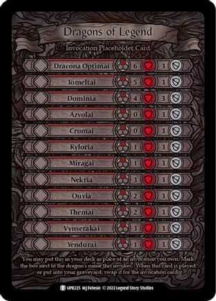 Image of Dragons of Legend Invocation Placeholder Card [UPR225] (Uprising)