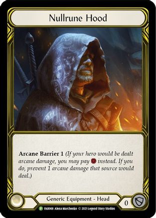 Image of Nullrune Hood (Golden) [FAB068] (Promo)  Cold Foil
