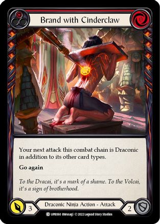 Image of Brand with Cinderclaw (Red) [UPR060] (Uprising)  Rainbow Foil