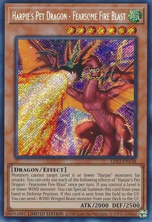 Image of Harpie's Pet Dragon - Fearsome Fire Blast [LDS3-EN138] Secret Rare