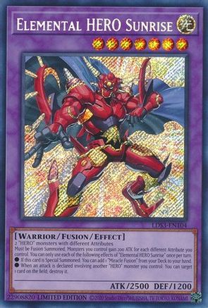 Image of Elemental HERO Sunrise [LDS3-EN104] Secret Rare