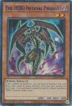 Image of Evil HERO Infernal Prodigy (Blue) [LDS3-EN024] Ultra Rare