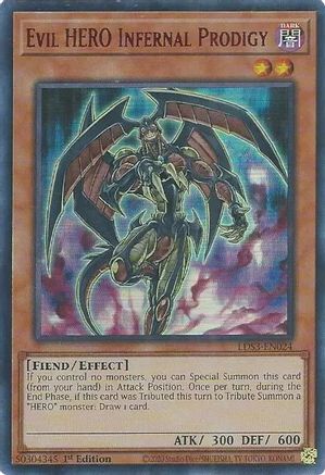 Image of Evil HERO Infernal Prodigy (Red) [LDS3-EN024] Ultra Rare