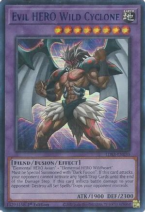 Image of Evil HERO Wild Cyclone (Blue) [LDS3-EN030] Ultra Rare