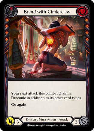 Image of Brand with Cinderclaw (Red) [FAI020] (Uprising Fai Blitz Deck)