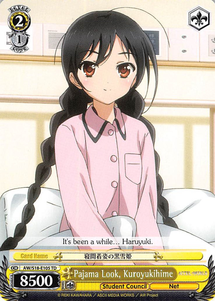 Image of Pajama Look, Kuroyukihime (AW/S18-E105 TD) [Accel World]
