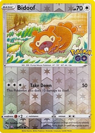 Image of Bidoof (059/078) (Peelable Ditto) [Pokémon GO]