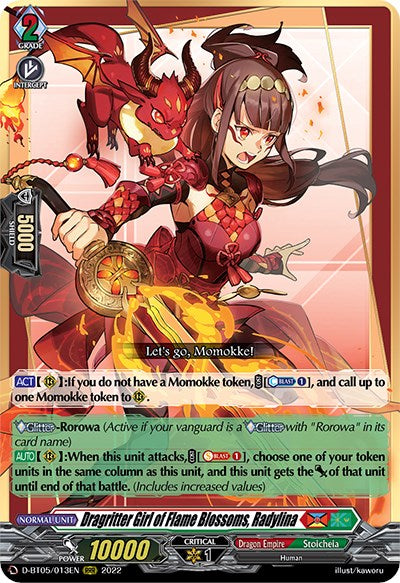 Image of Dragritter Girl of Flame Blossoms, Radylina (D-BT05/013EN) [Triumphant Return of the Brave Heroes]