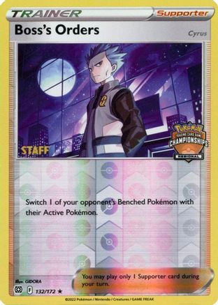 Image of Boss's Orders (132/172) (Regional Championship Promo) (Staff) [Sword & Shield: Brilliant Stars]