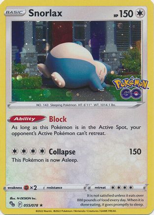 Image of Snorlax (055/078) (Cosmos Holo) [Pokémon GO]