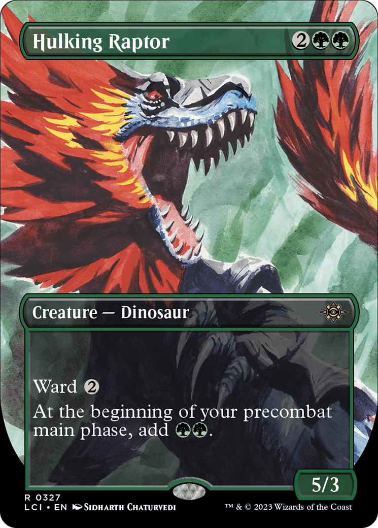 Image of Hulking Raptor (Borderless) [The Lost Caverns of Ixalan]