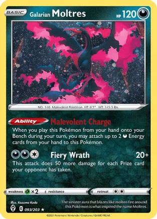 Image of Galarian Moltres (093/203) (Cosmos Holo) [Sword & Shield: Evolving Skies]