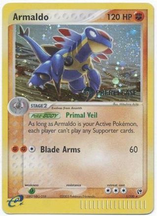 Image of Armaldo (1/100) (Prerelease Promo) [EX: Sandstorm]