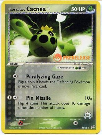 Image of Team Aqua's Cacnea (24/95) (Prerelease Promo) [EX: Team Magma vs Team Aqua]