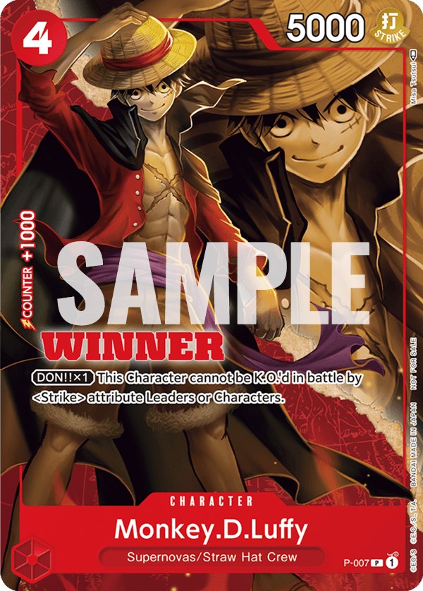 Image of Monkey.D.Luffy (P-007) (Winner Pack Vol. 1) [One Piece Promotion Cards]