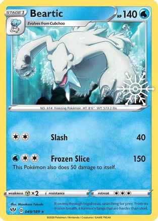 Image of Beartic (049/189) (Holiday Calendar) [Sword & Shield: Darkness Ablaze]