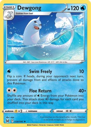 Image of Dewgong (034/196) [Sword & Shield: Lost Origin]