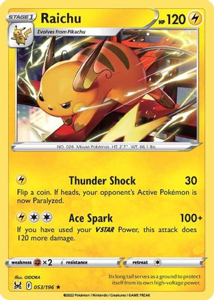 Image of Raichu (053/196) [Sword & Shield: Lost Origin]