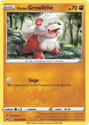 Image of Hisuian Growlithe (083/196) [Sword & Shield: Lost Origin]