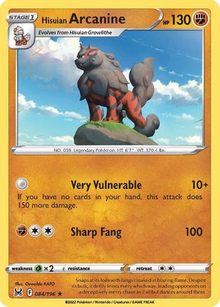 Image of Hisuian Arcanine (084/196) [Sword & Shield: Lost Origin]