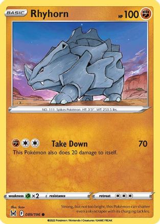 Image of Rhyhorn (089/196) [Sword & Shield: Lost Origin]