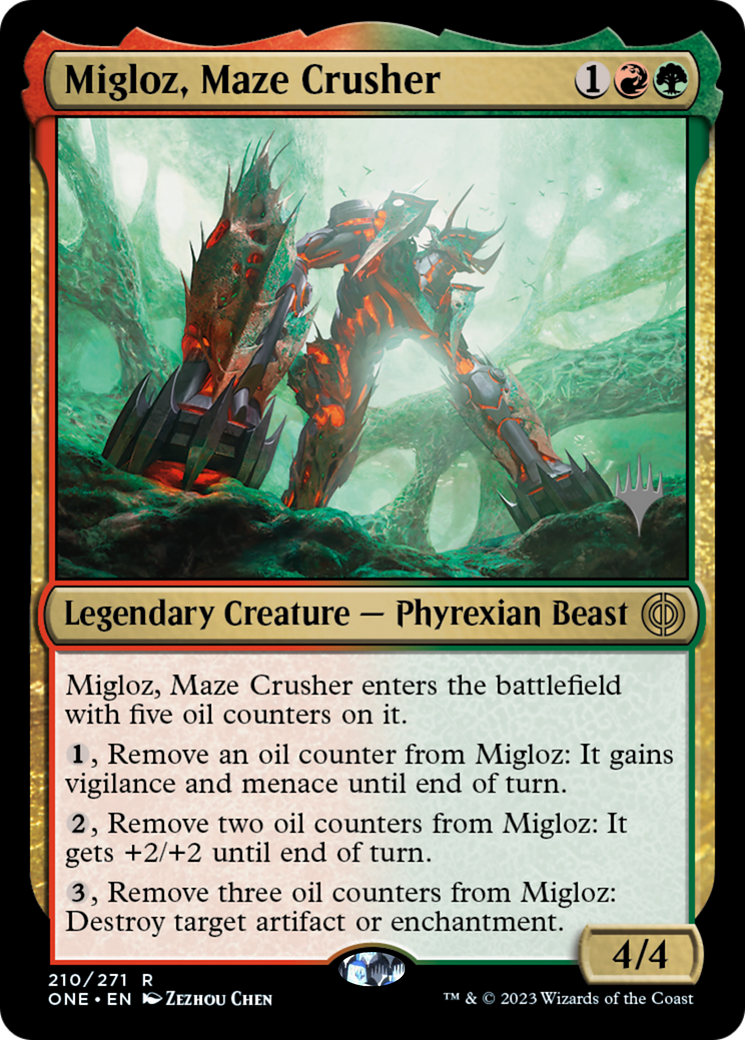 Image of Migloz, Maze Crusher (Promo Pack) [Phyrexia: All Will Be One Promos]