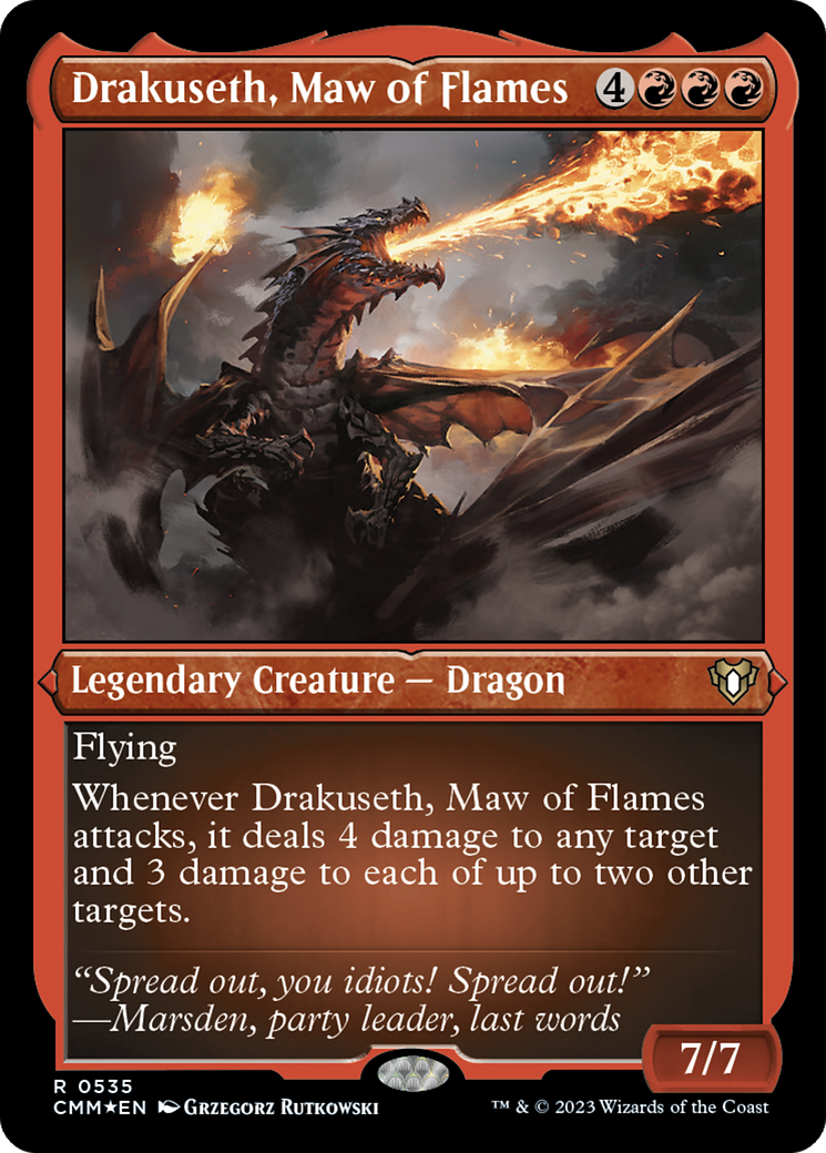 Image of Drakuseth, Maw of Flames (Foil Etched) [Commander Masters]