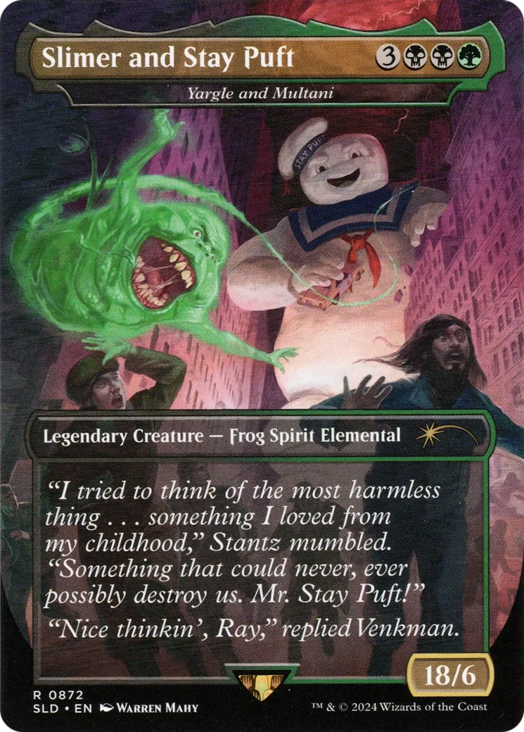 Image of Slimer and Stay Puft - Yargle and Multani (Rainbow Foil) [Secret Lair Drop Series]