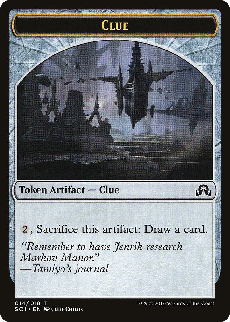Image of Clue Token (014/018) [Shadows over Innistrad Tokens]