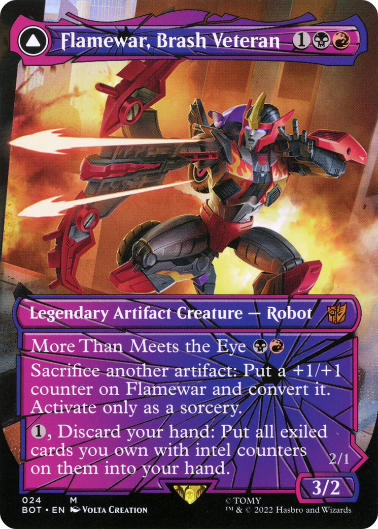 Image of Flamewar, Brash Veteran // Flamewar, Streetwise Operative (Shattered Glass) [Transformers]