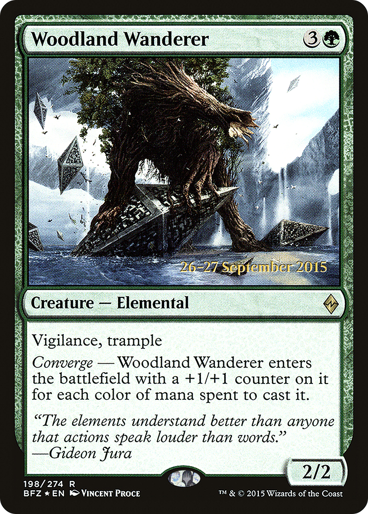 Image of Woodland Wanderer [Battle for Zendikar Prerelease Promos]