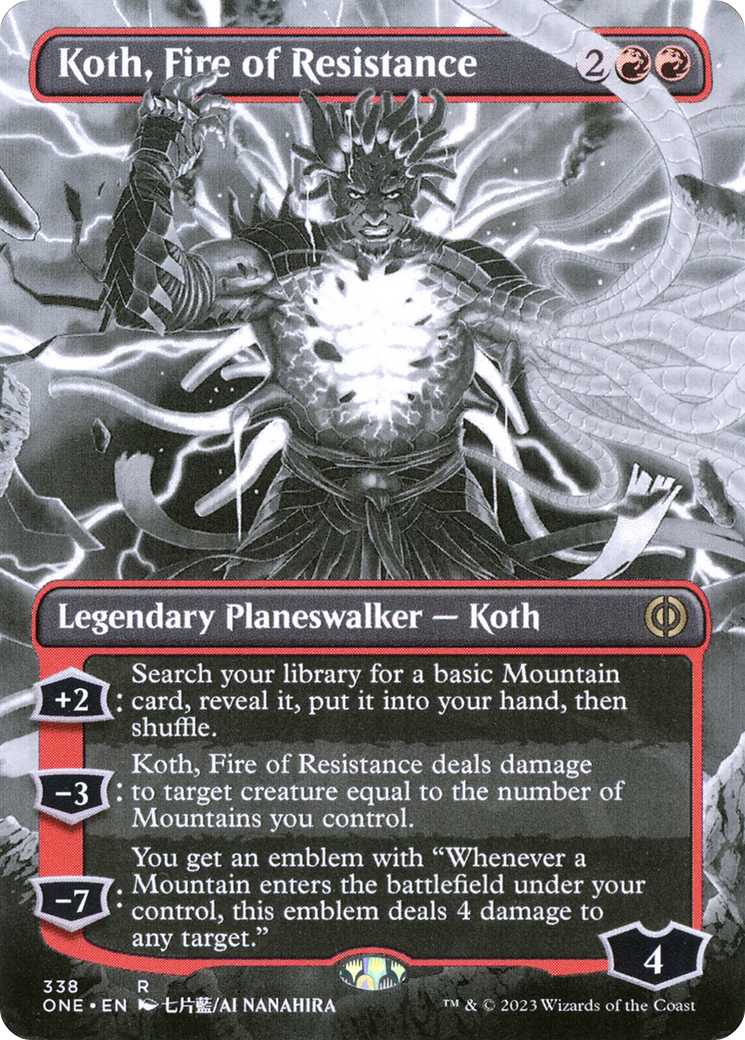 Image of Koth, Fire of Resistance (Borderless Manga) [Phyrexia: All Will Be One]