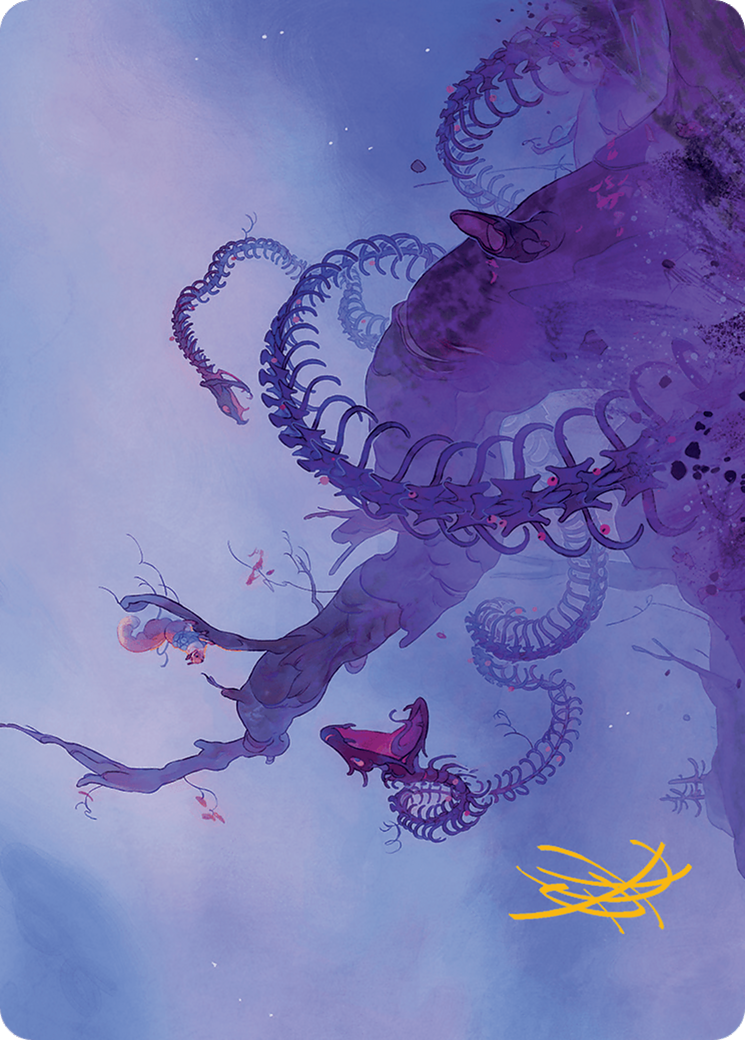 Image of Coiling Rebirth Art Card (Gold-Stamped Signature) [Bloomburrow Art Series]