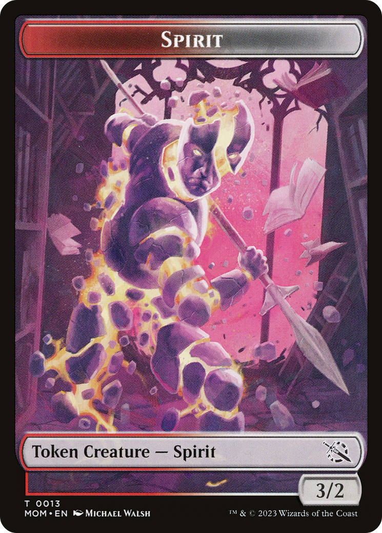 Image of Monk // Spirit (13) Double-Sided Token [March of the Machine Tokens]