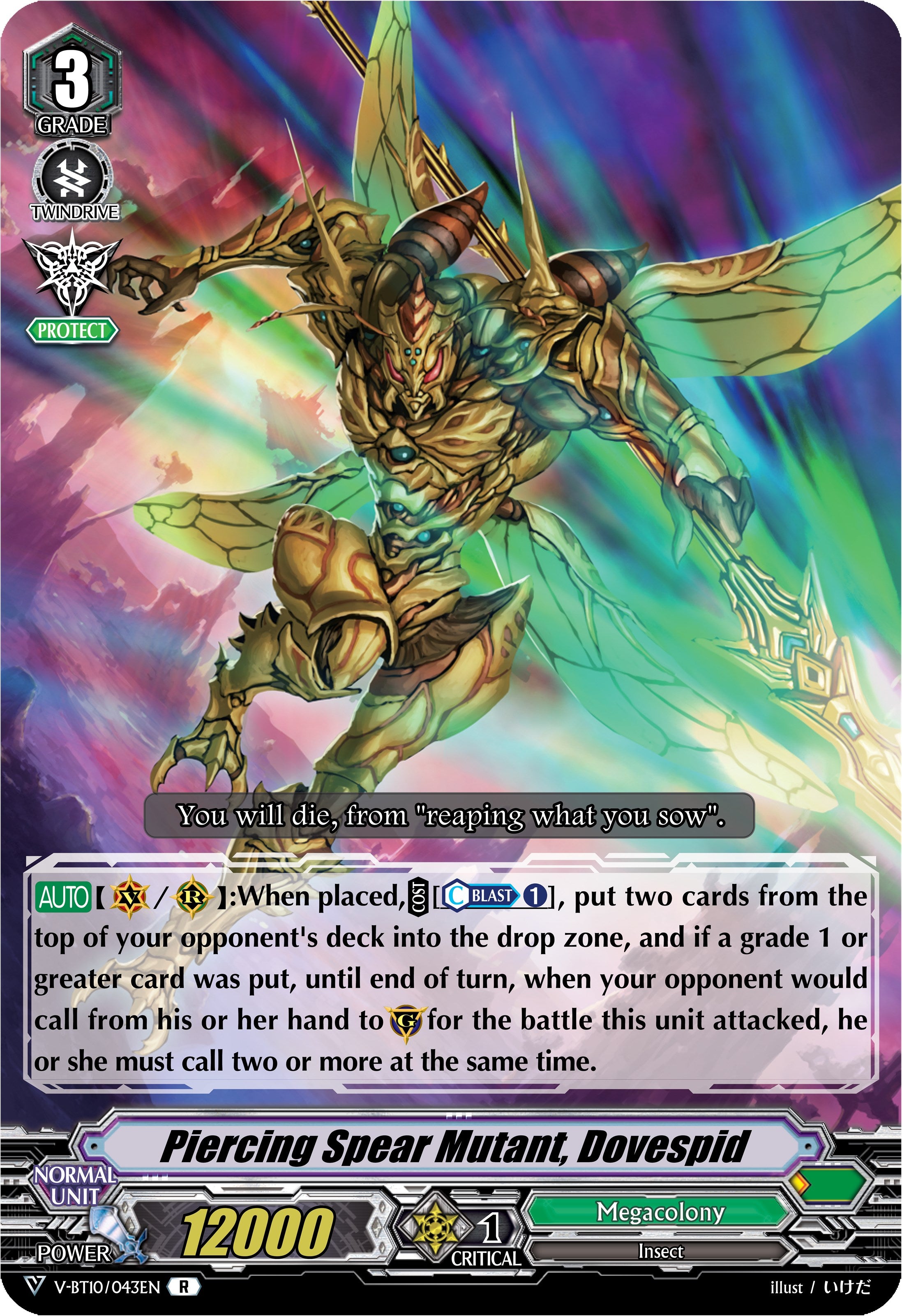 Image of Piercingear Mutant, Dovespid (V-BT10/043EN) [Phantom Dragon Aeon]