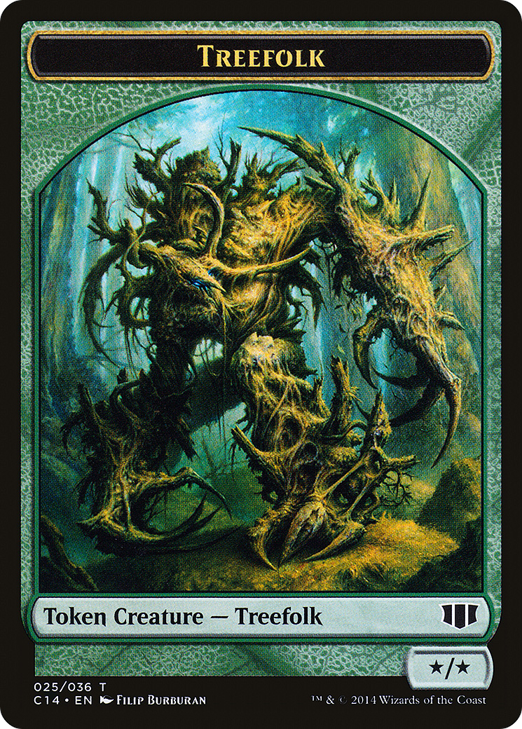 Image of Treefolk // Wolf Double-Sided Token [Commander 2014 Tokens]