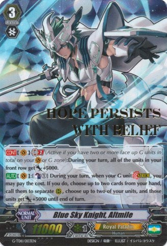Image of Blue Sky Knight, Altmile (Hot Stamped) (G-TD11/003EN) [Divine Knight of Heavenly Decree]