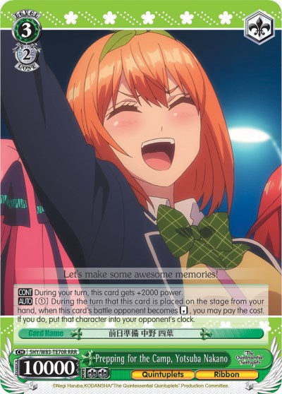 Image of Prepping for the Camp, Yotsuba Nakano (5HY/W83-TE70R RRR) [The Quintessential Quintuplets]