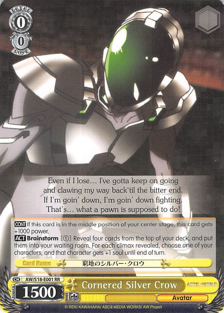 Image of Cornered Silver Crow (AW/S18-E001 RR) [Accel World]