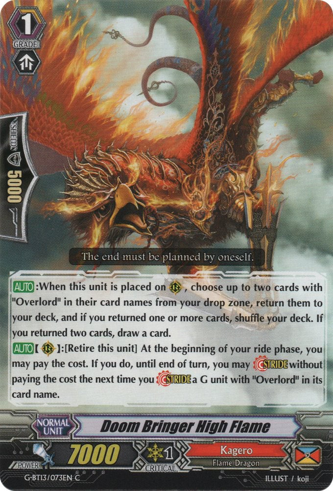 Image of Doom Bringer High Flame (G-BT13/073EN) [Ultimate Stride]