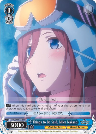Image of Things to Be Said, Miku Nakano (5HY/W83-E120 U) [The Quintessential Quintuplets]