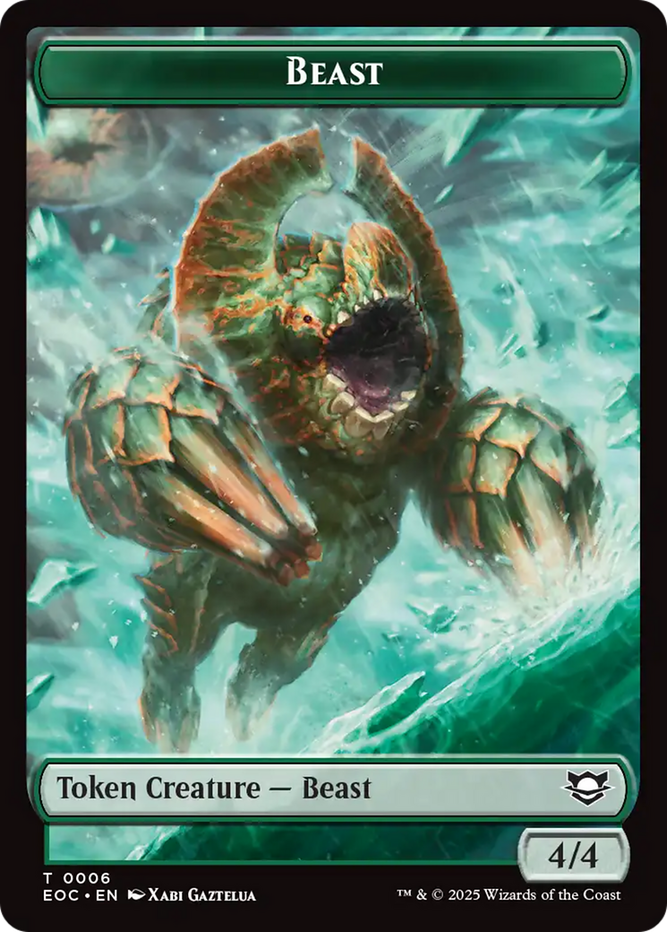 Image of Beast (0006) // Elemental (0008) Double-Sided Token [Edge of Eternities Commander Tokens]