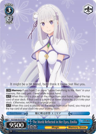 Image of The World Reflected in Her Eyes, Emilia (RZ/S68-E056 RR) [Re:ZERO Memory Snow]