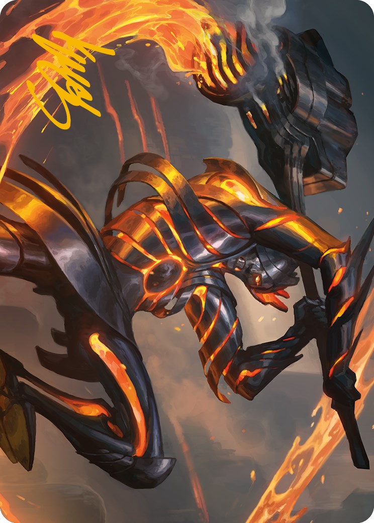 Image of Forgehammer Centurion Art Card (Gold-Stamped Signature) [Phyrexia: All Will Be One Art Series]