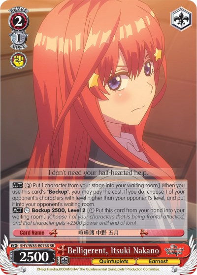 Image of Belligerent, Itsuki Nakano (5HY/W83-E073S SR) [The Quintessential Quintuplets]